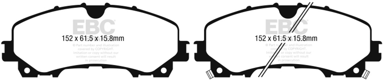 EBC 13+ Infiniti Q50 3.7 Greenstuff Front Brake Pads