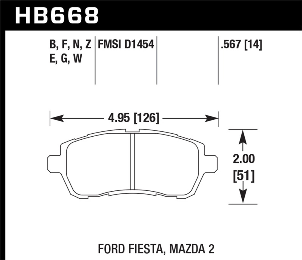 Hawk 11-12 Ford Fiesta S/SE/SEL / 11-12 Mazda 2 Sport/Touring DTC-60 Front Race Brake Pads