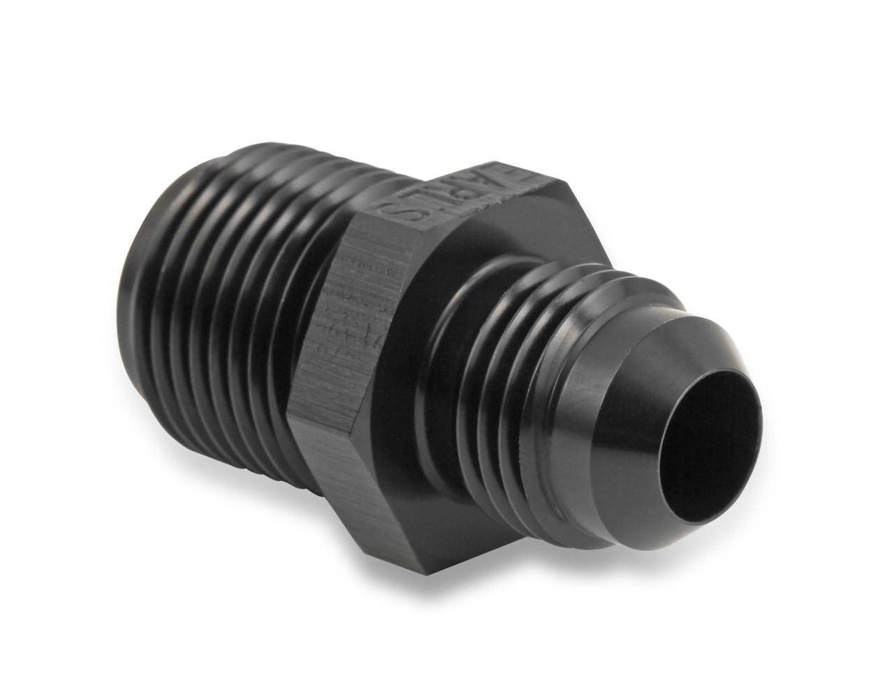 Earl's Inverted Flare to AN Adapter Fitting - 5/8"-18 Inverted Flare Male w/ Long Thread to AN -6 Male Adapter Fitting - Black Anodized Aluminum