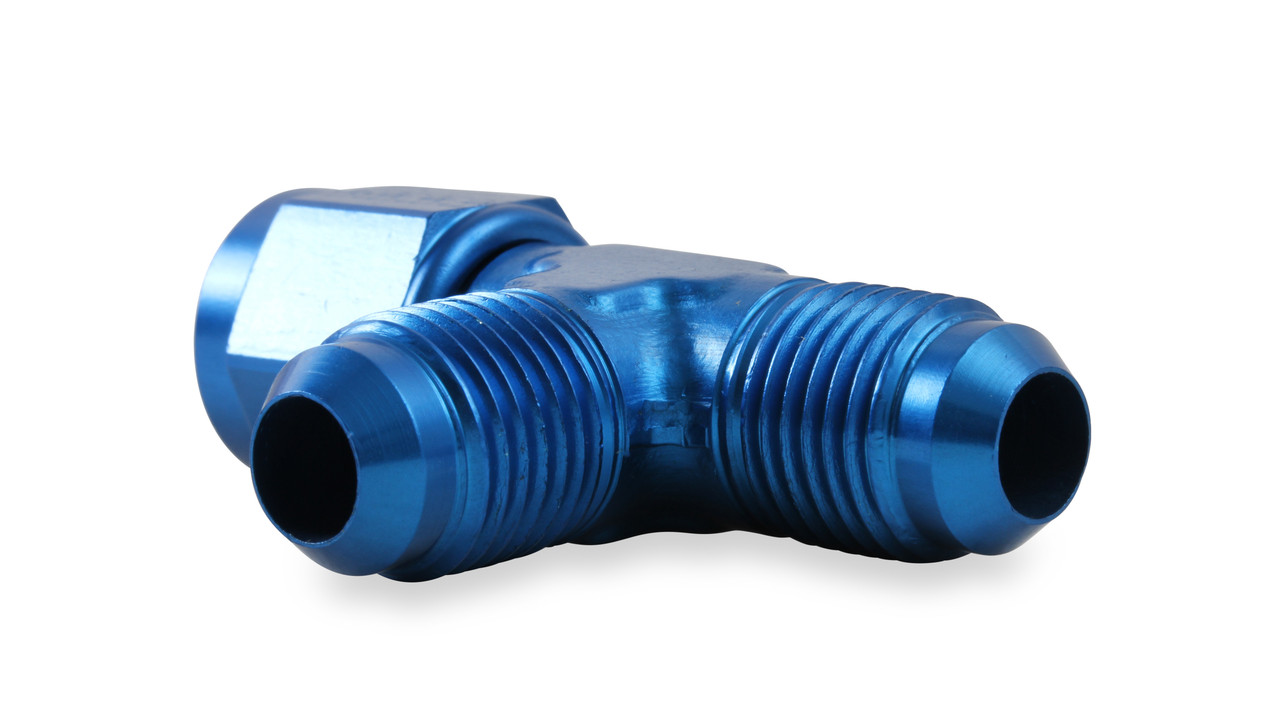 Earl's -10 AN Tee - Female Swivel On Run - Blue Anodized Lightweight Aluminum Construction. Available for Any Plumbing Situation And Many Custom Applications.