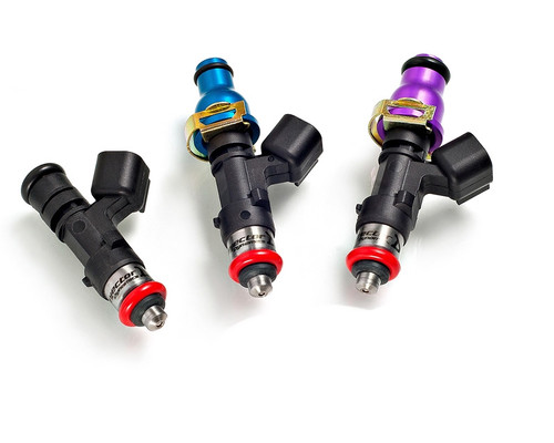 Injector Dynamics 2200cc Injector - 60mm Length - 14mm Grey Top - Blue Bottom Adaptors (Set of 8)