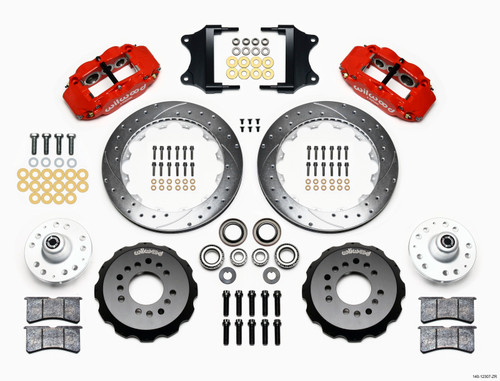 Wilwood Narrow Superlite 6R Front Hub Kit 12.88in Drill-Zinc Red Heidts Tri -5 2 inch Drop Spindle