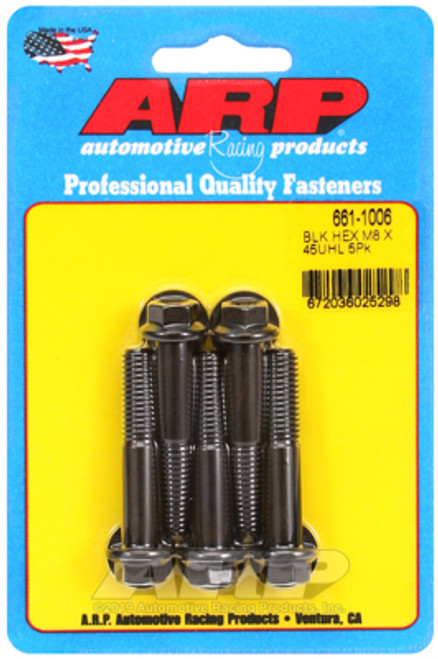 ARP M8 x 1.25 x 45 Hex Black Oxide Bolts (5/pkg)