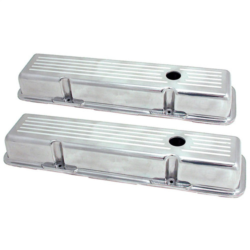 Spectre SB Chevy Short Ball Milled Valve Cover Set - Polished Aluminum