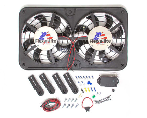Dual 12in Lo Profile Puller Fans w/Controls FLE412