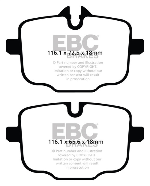 EBC 12+ BMW M5 4.4 Twin Turbo (F10) Yellowstuff Rear Brake Pads