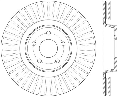 StopTech 14.5+ Ford Focus ST Front Right Slotted Performance Rotor