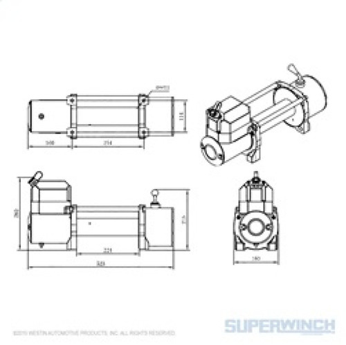 Superwinch 8500 LBS 12 VDC 5/16in x 95ft Steel Rope LP8500 Winch
