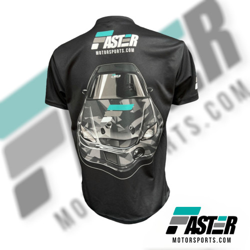 Faster Motorsports Civic Shirt And Blue Gray White Logo Hat Combo