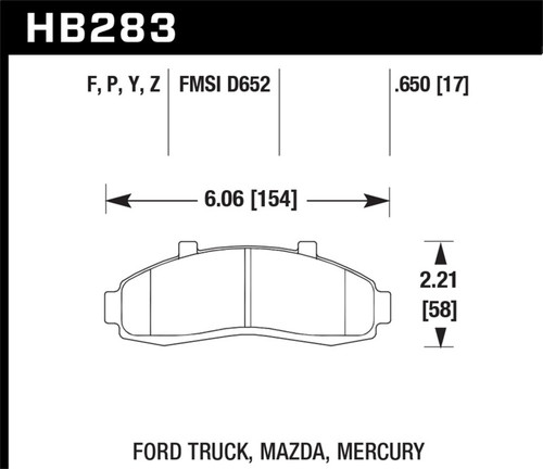 Hawk LTS Street Brake Pads hawkHB283Y.650