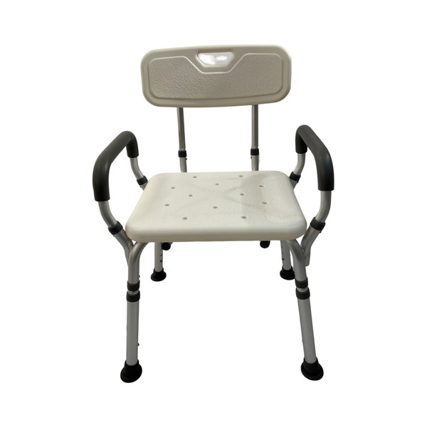 Dalton Medical-Aluminum shower bench with back and removable arm, Weight limit: 250 LBS. BS-5013A-1