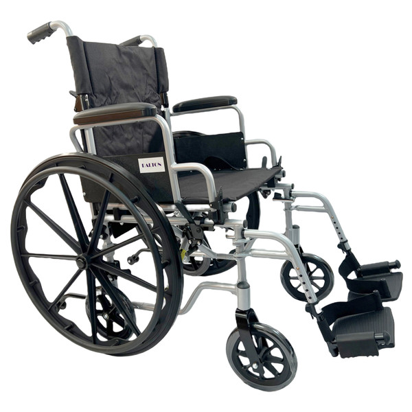 Wheelchair/ Transport chair Combo -20" Combo wheelchair with aluminum lightweight frame, footrests, quick release