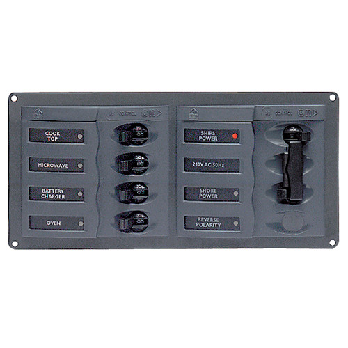 BEP AC Circuit Breaker Panel w\/o Meters, 4 Way Panel 2 Mains - 110V [900-AC1-110V]