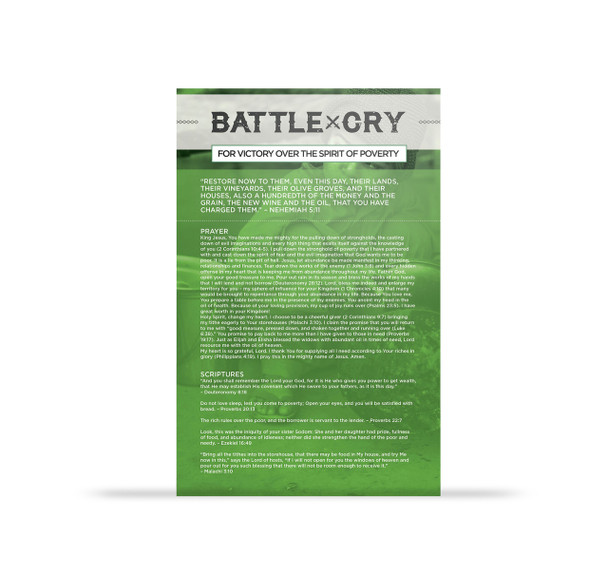 Battle Cry for Victory Over the Spirit of Poverty Prayer Card PDF