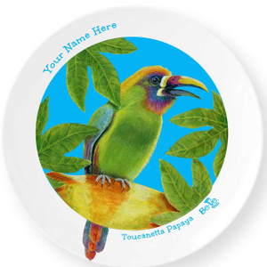 Be-Ve Kids Personalized Bird Plate For Children. Meet Toucanetta Papaya ! Be-Ve Kids Personalized Bird Plate For Children. Meet Toucanetta Papaya !
