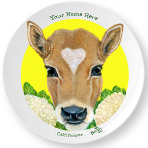 Be-Ve Kids Personalized Cow Plate for Children. Meet Calfiflower ! Be-Ve Kids Personalized Cow Plate for Children. Meet Calfiflower !