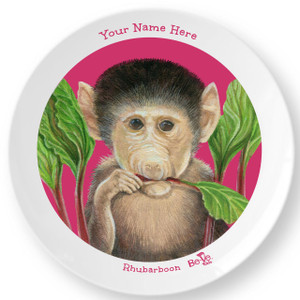 Be-Ve Kids Personalized Baboon Plate for Children Meet Rhubarboon Be-Ve Kids Personalized Baboon Plate for Children Meet Rhubarboon
