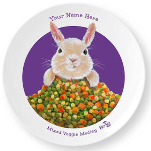 Be-Ve Kids Personalized Bunny Plate for Children. Meet Mixed Veggie Medley! Be-Ve Kids Personalized Bunny Plate for Children. Meet Mixed Veggie Medley!