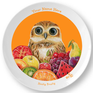 Be-Ve Kids Personalized Kids Owl Plates Meet Hooty Fruity