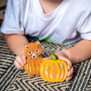 Pumpkin Head Fox and Pumpkin Patch Wooden Toy Set Pumpkin Head Fox and Pumpkin Patch Wooden Toy Set