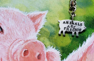 Animals are Friends Pig Kids Charm Necklace   Animals are Friends Pig Kids Charm Necklace