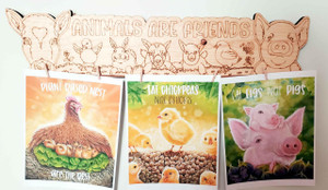  Animals are Friends Kids Art Wall Display Holder-3 Print Holder 