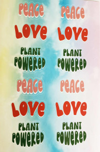 Peace Love Plant-Powered Sticker Sheets for Children Peace Love Plant-Powered Sticker Sheets for Children