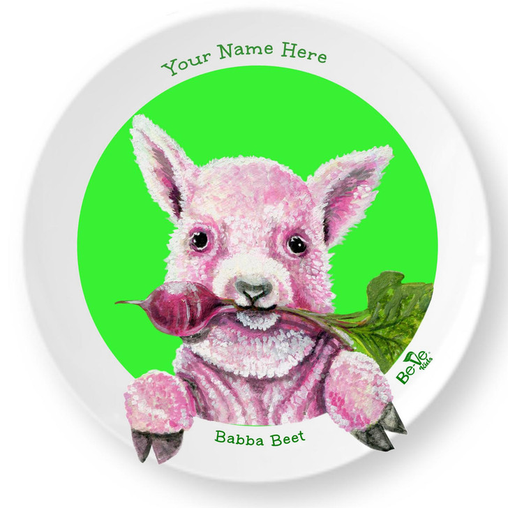 Be-Ve Kids Personalized Lamb Plate for Children Meet Babba Beet