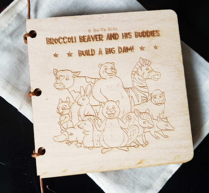  Broccoli Beaver and His Buddies Build a Big Dam Vegan Kids Wooden Book 
