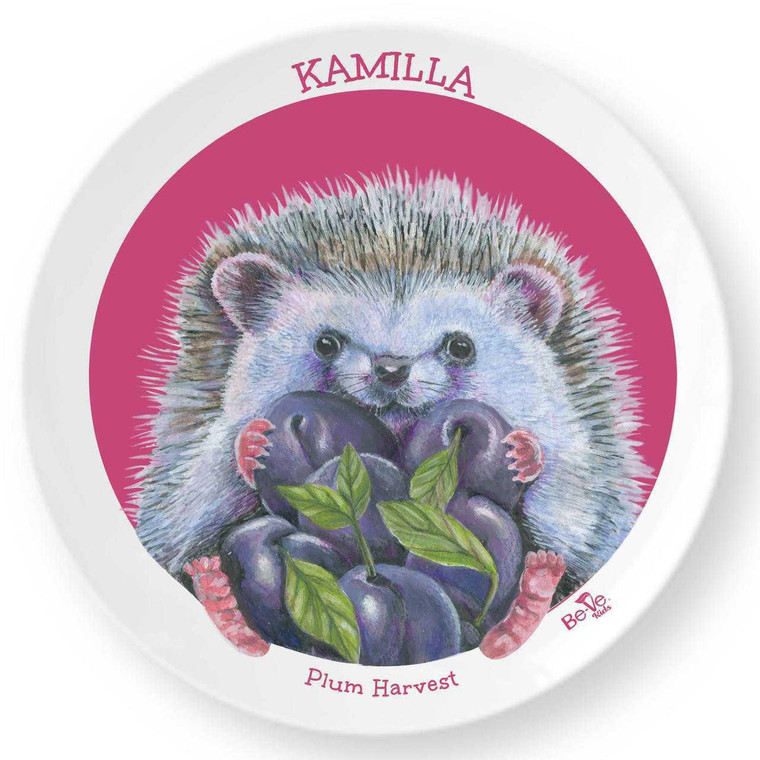Be-Ve Kids Personalized Hedgehog Children's Plate  Meet Plum Harvest! 
