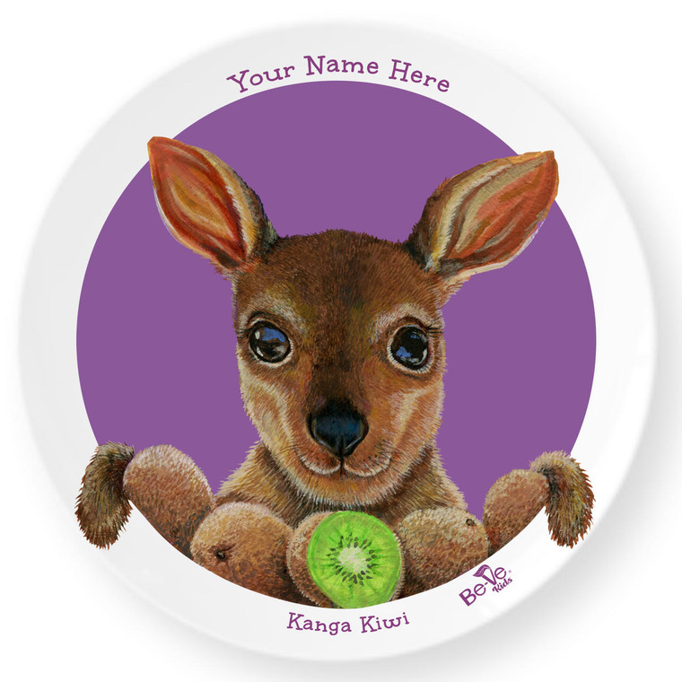 Be-Ve Kids Personalized Kangaroo Plate for Children Meet Kanga Kiwi