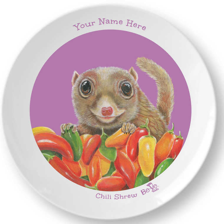 Be-Ve Kids Personalized Shrew Plate for Children Meet Chili Shrew