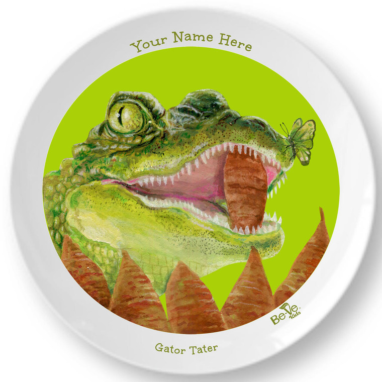 Be-Ve Kids Personalized Gator Plate for Children Meet Gator Tater