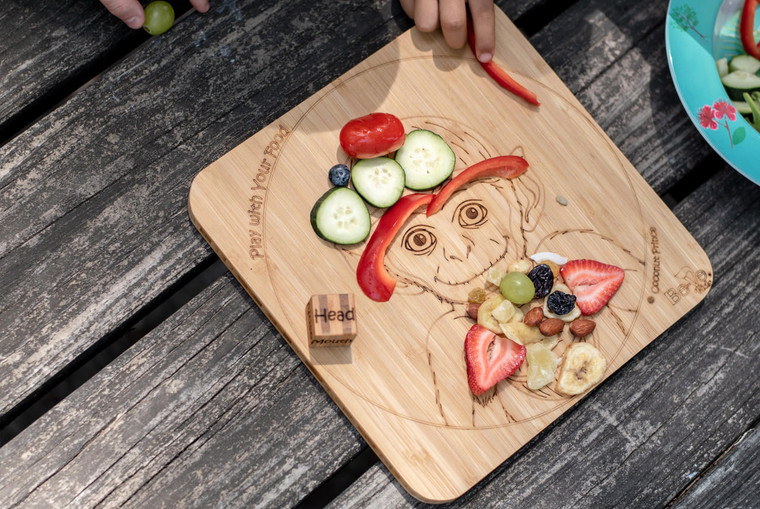 Be-Ve Kids Play With Your Food Board Games and Serving Platters - Double Sided Fun