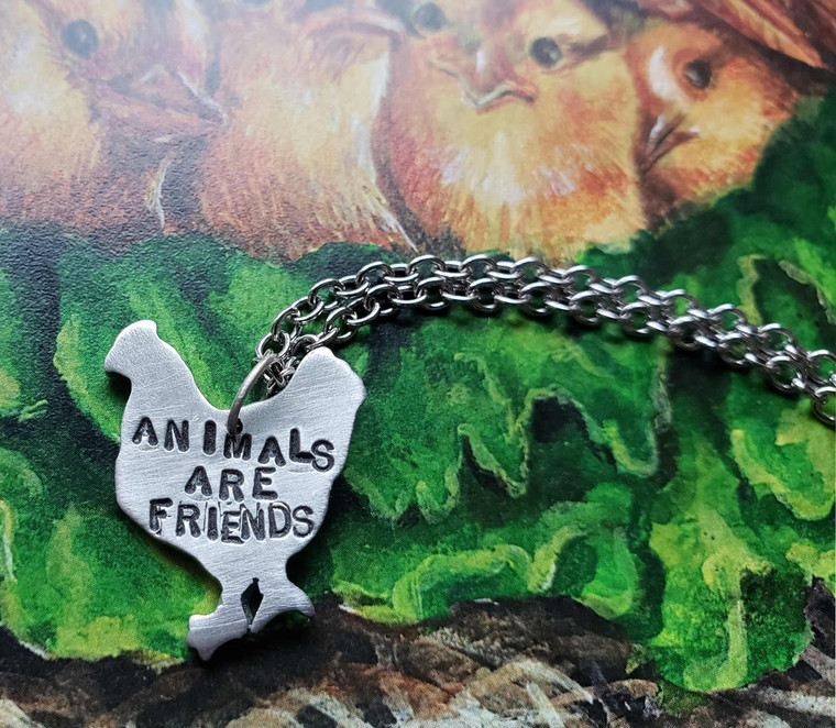  Animals are Friends Chicken Kids Charm Necklace 