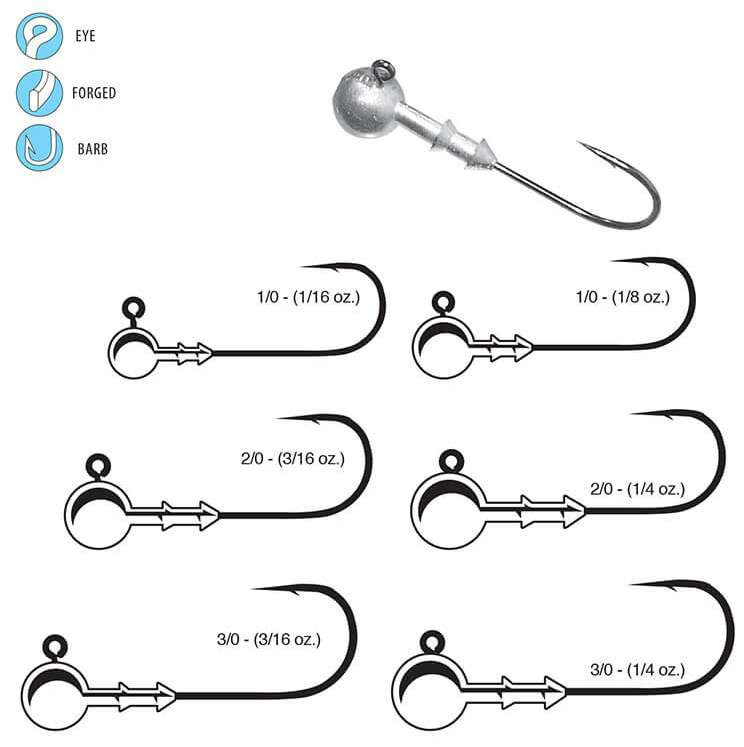 Têtes De Plomb Gamakatsu Gig Head Ronde 25 R – 3,5g – Hameçon 2/0 – Lot De 4