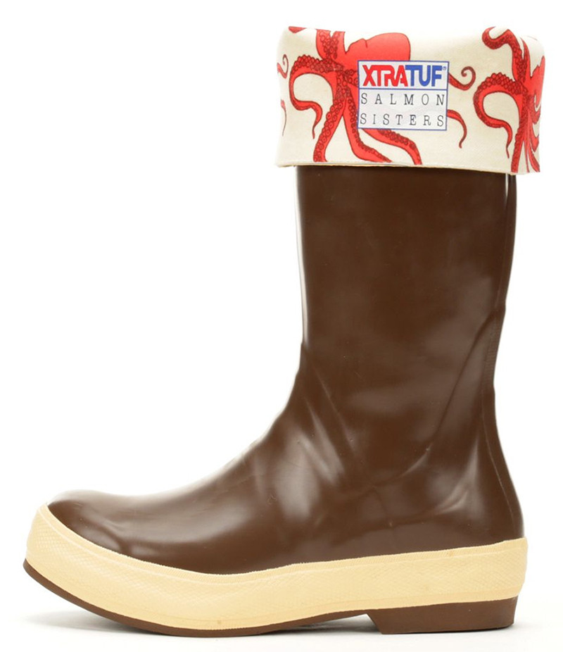 XTRATUF Women's Salmon Sisters 15'' Legacy Rubber Boots, Size: 8.0, Brown