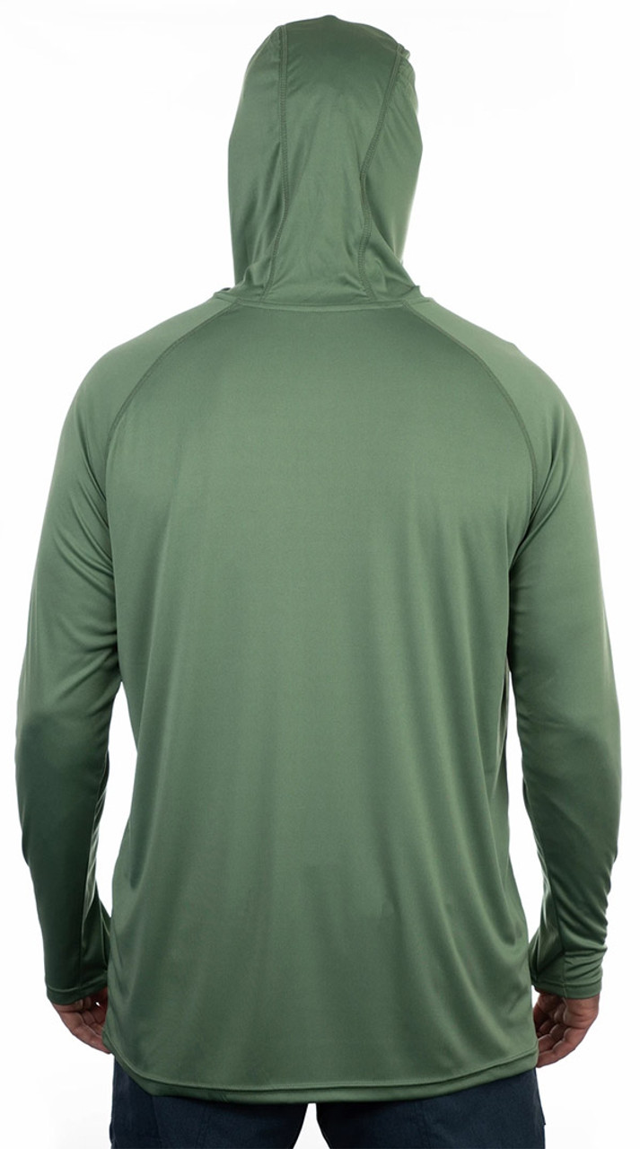 Aftco Jason Christie Performance Hooded LS Shirt Olive, 47% OFF