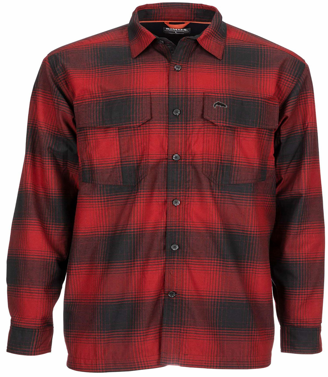 Simms PG-10777 Coldweather LS Shirt - Auburn Red Buffalo - M