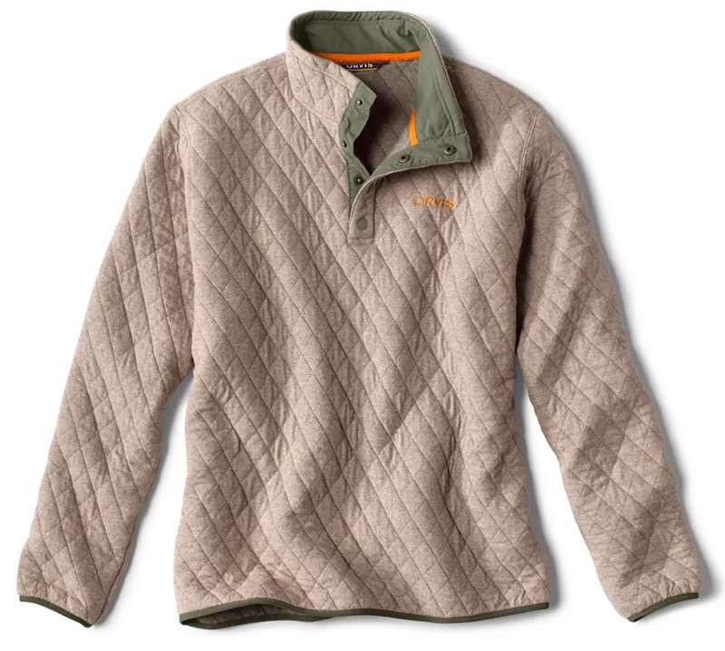 Orvis Outdoor Quilted Snap Sweatshirt - Natural Heather - Large -  TackleDirect