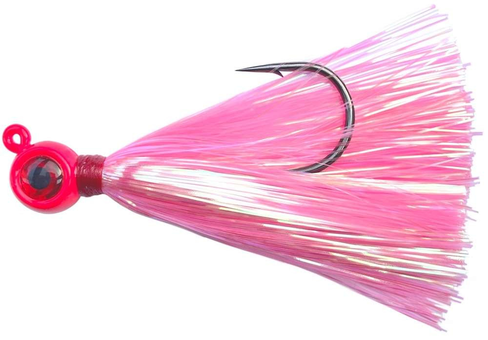 JSHANMEI Mylar Flash Teaser Tail Jig Head Fishing Lure Bait Bullet Head Flasher Fluke Gonna Lure Verde/Blu/Viola/Rosa/Bianco, 5 Colors Mixed 5pcs