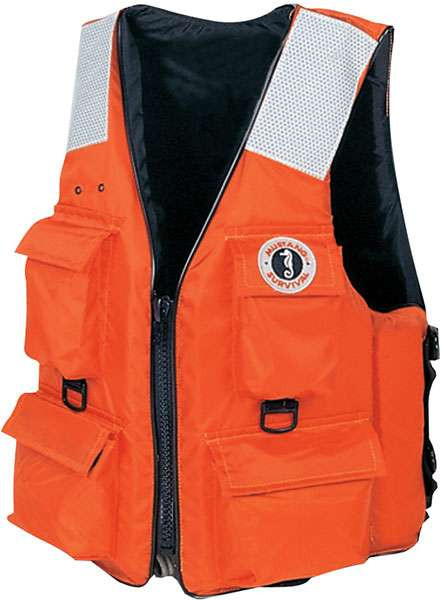 Mustang MV3128 T2 4Pocket Flotation Vest w/ SOLAS Tape TackleDirect