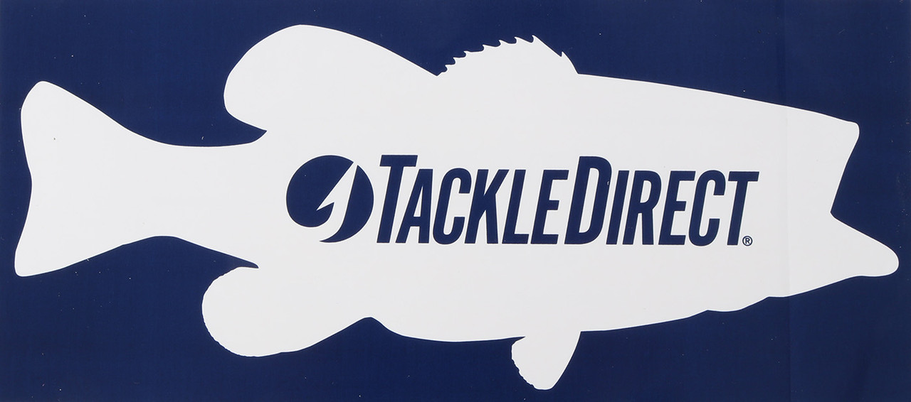 TackleDirect Bass Decal 5 inch White on Navy TackleDirect
