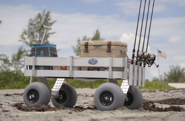 Big Kahuna Beach Wagon Aluminum Walls No Rust Balloon Tires Rod Holders Made Usa 08 Ve