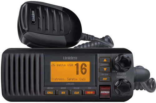 Uniden UM385BK Fixed Mount VHF Radio - Black