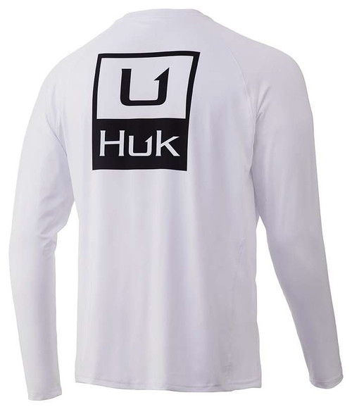 Huk Hukd Up Pursuit Long Sleeve Shirt - White - X-Large - TackleDirect