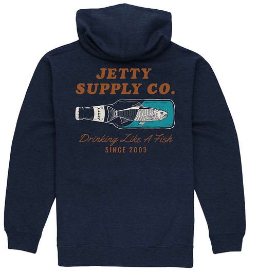 Jetty Drinkfish Hoodie - Navy - X-Large - TackleDirect