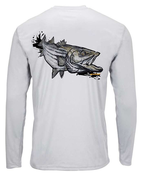 Simms Solar Tech Long Sleeve Tee - Striper Eat Sterling - X-Large