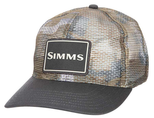 Simms Mesh All Over Trucker Hat - Hex Flo Camo Earth - TackleDirect