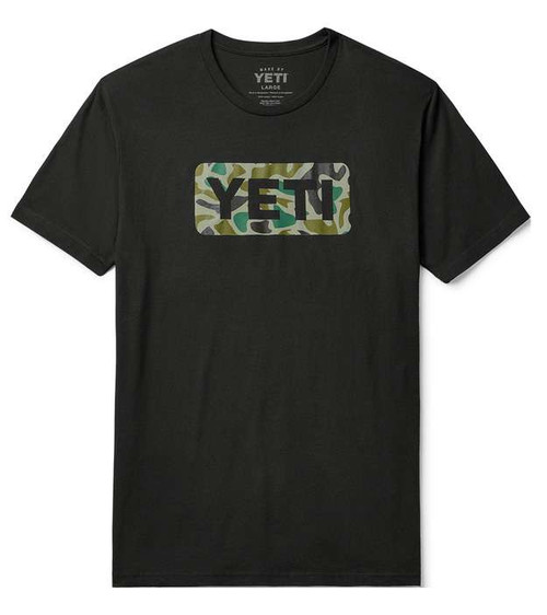 YETI Logo Badge Duck Camo Short Sleeve T-Shirt - Black